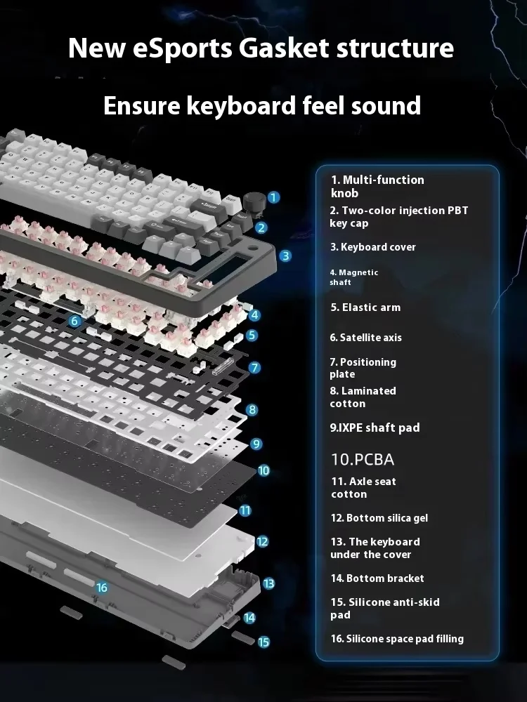 Imagem -04 - Yunzii com Fio Interruptor Magnético Teclado Chave Ajustável Gama Teclado Gaming Personalizado Hot-swap 82 Chaves Rt75