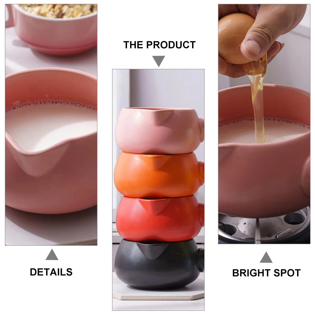 

Ceramics Milk Pan 700ml Multipurpose Milk Heating Pot Soup Noodle Pan Professional Easy Clean Practical Kitchen Tool