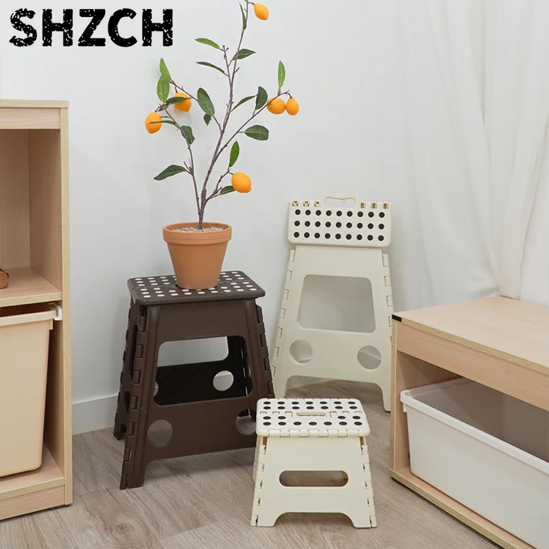 [Honeytem Farm] Safety Lock Folding Chair Cot Folding Chair Chair Footrest Folding Plastic Mini Non-Slip image 2