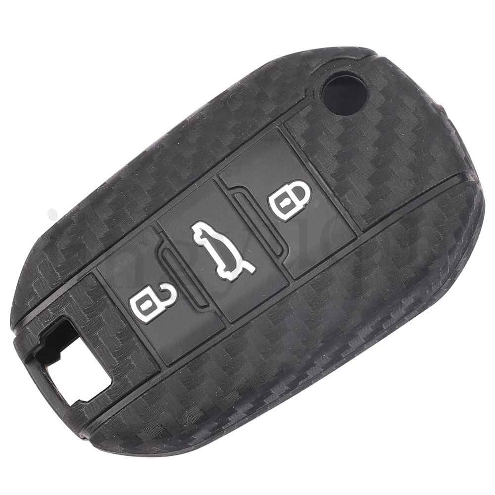 jingyuqin Silicone Case For Citroen C-Elysee C4 Cactus C3 Peugeot 208 2008 301 308 508 5008 RCZ Expert 3 Buttons Car Key Cover