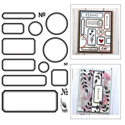 New Rectangle Square Round Label Clear Stamps For DIY Making Album Paper Greeting Card Scrapbooking No Metal Cutting Dies