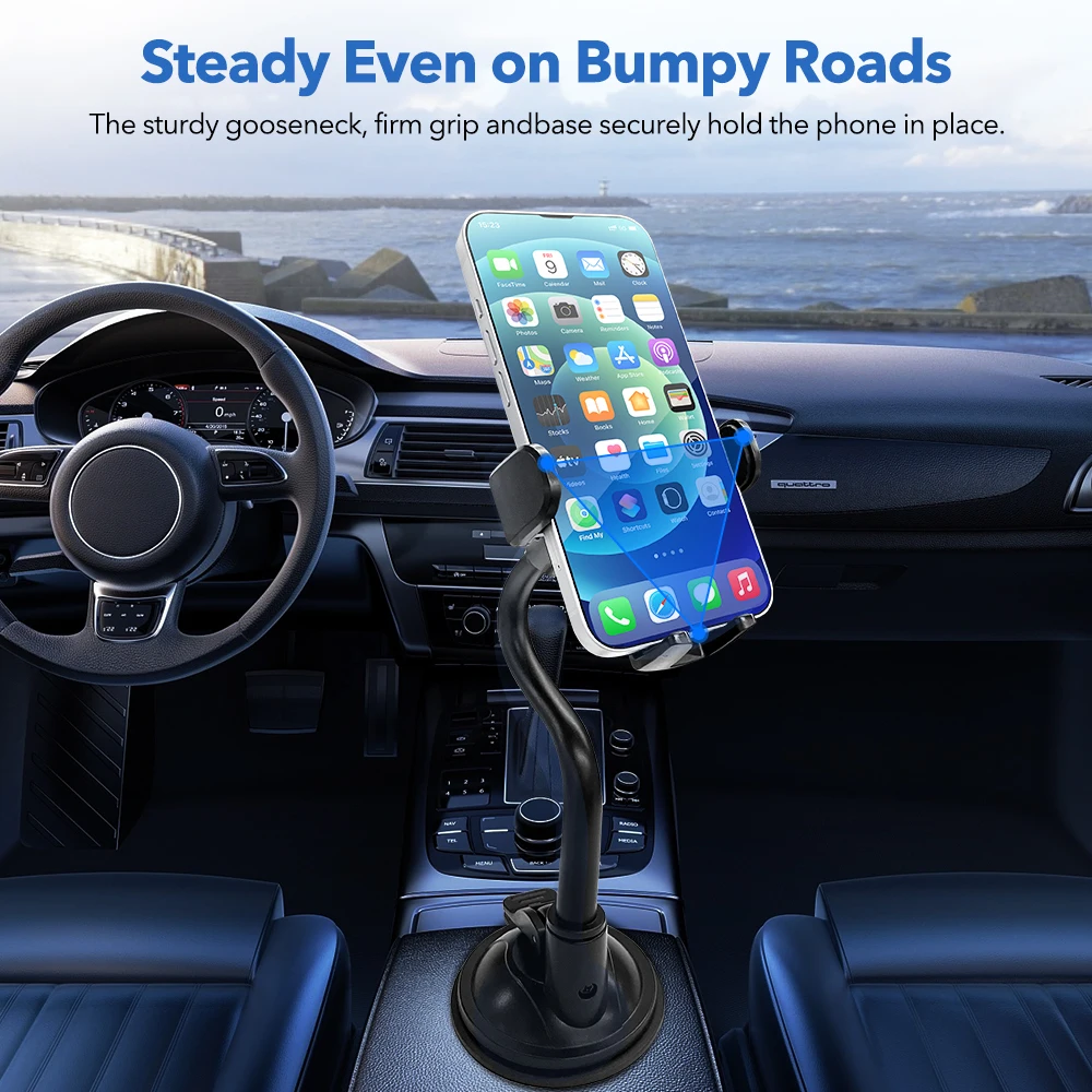 Mpow CA158 Universal Car Phone Mount Windshield Dashboard Car Phone Holder with Long Gooseneck for iPhone 14 15 Plus Max Samsung