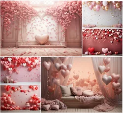 Avezano Photography Background Pink Red Love Heart Balloons Valentine’s Day Party Backdrop Lover Portrait Photozone Banner