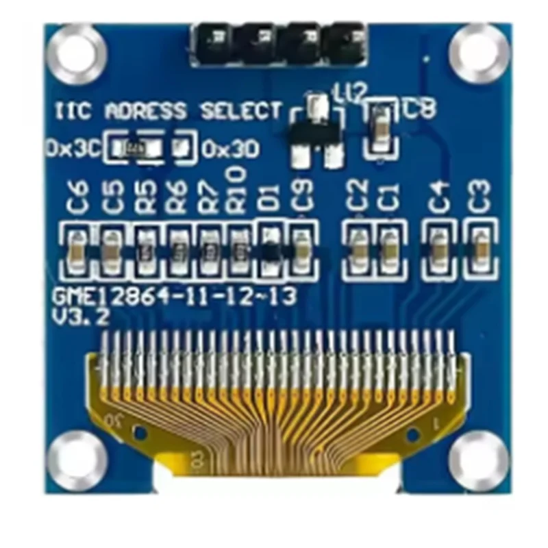 B03B-0.96 Inch OLED Display Screen Module I2C IIC 128X64 SSD-1306 LCD Screen 3.3V-5V Blue Yellow For ESP32 ESP8266