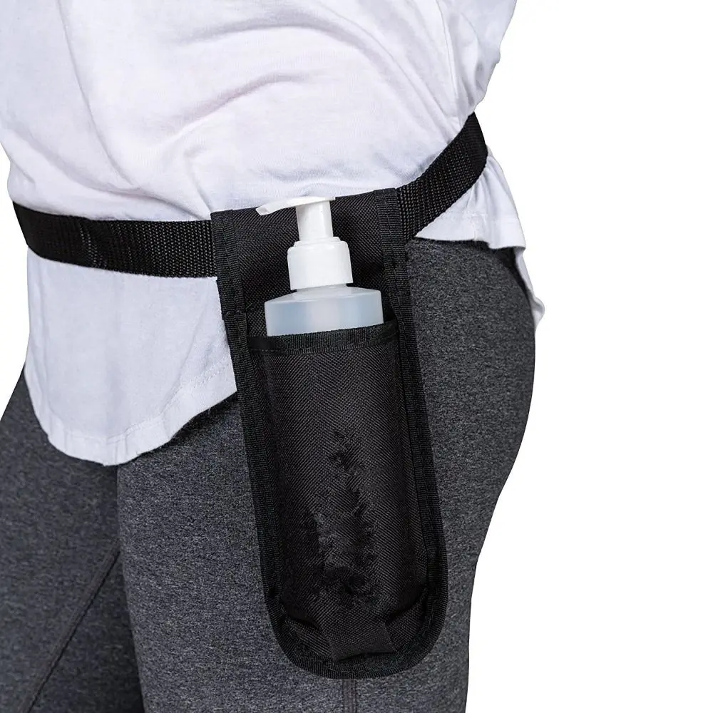 Funda para botella de masaje ajustable, soporte individual/doble, aceite de masaje, cinturón, bolsas de almacenamiento, duradero y cómodo