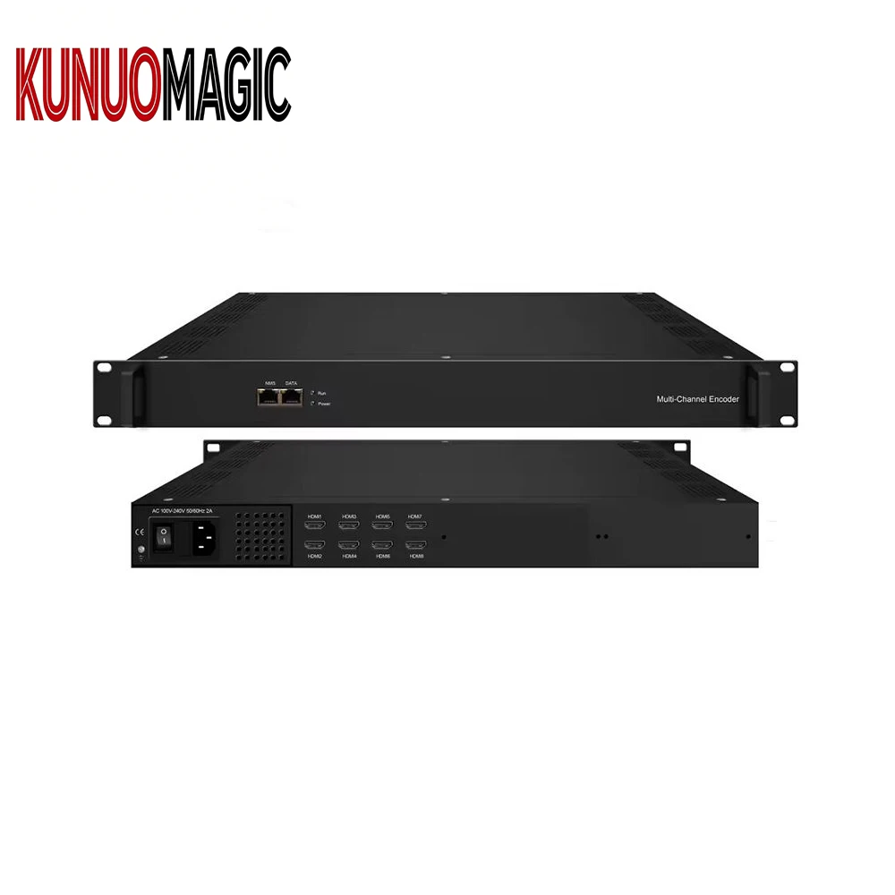 KUNUOMAGIC 12/16/24CH 1080P 60FPS H.265/H.264 UDP Multicast Encoder ASI Cable TV Video Streamer for Headend Systems Rack Mount