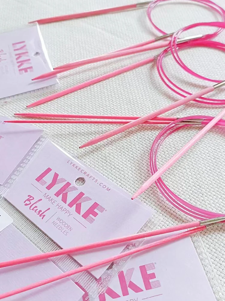 lykke-ローズウッド円形とストレート編み針-60-センチメートル-80-センチメートルセーター-diy-編み物ツール木製赤色蓮糸