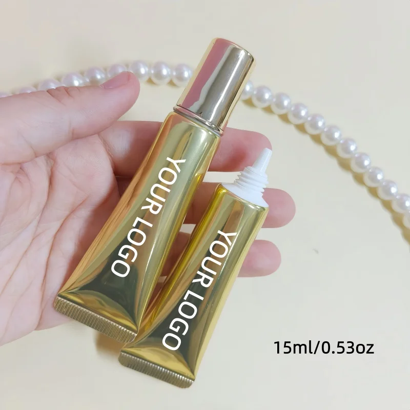 【Logo Custom】50Pcs Customized 15ml Gold Aluminum-plastic Tube Multi-color Cylindrical Lid Beauty and Makeup Packaging Material