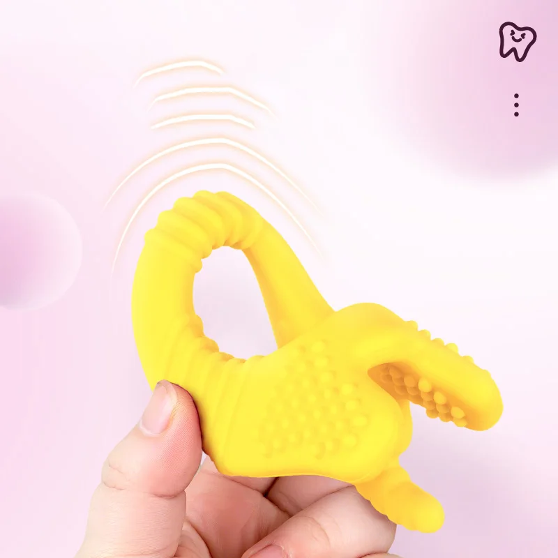 Giocattolo per la dentizione di anatra/elefante in silicone da 1 pezzo, giocattolo per massaggiagengive morbido, adatto per ragazzi e ragazze, regalo per il bambino