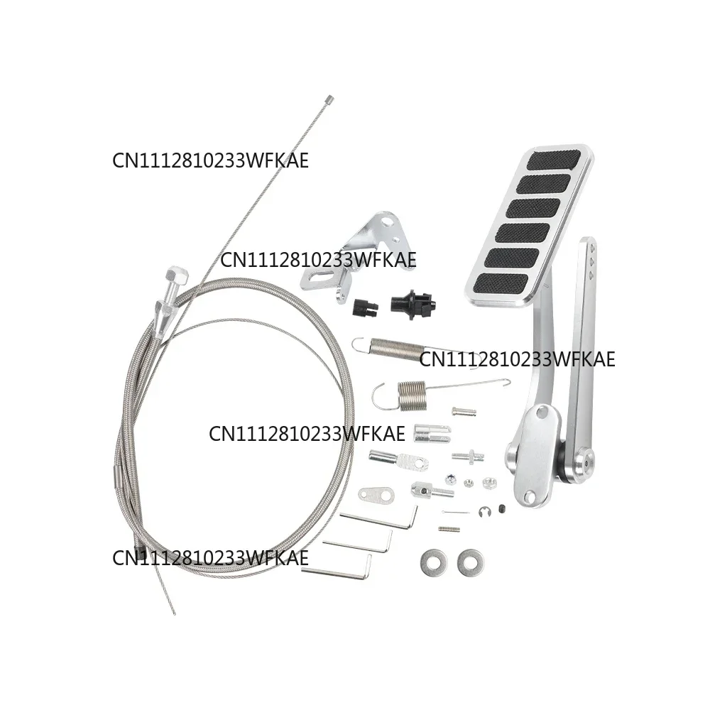 Universal Polished Throttle Pedal, Braided 36