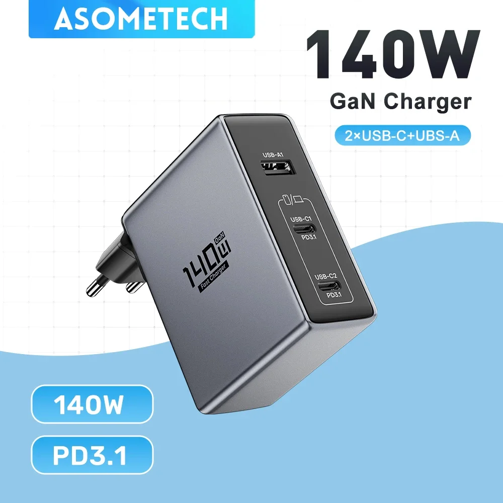 140W GaN USB Charger Quick Charge 4.0 Type C PD Fast Phone Charger For iPhone 14 13 12 Pro Samsung XiaoMi Macbook