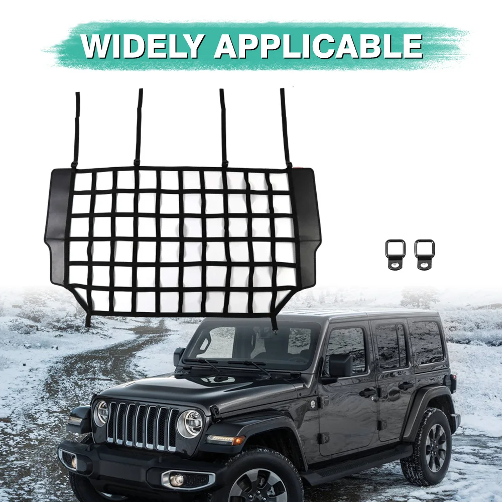 

Car Rear Trunk Organizer Isolation Cargo Net Trunk Safety Mesh For Jeep Wrangler JK JL Gladiator JT 2007 2008 2009 2010-2024