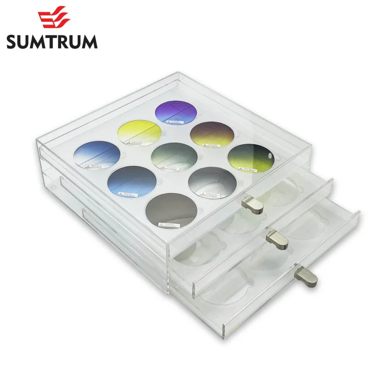 Custom.Customized Transparent Acryl Brillen Display Box Mode Angepasst Objektiv Display 27 stücke Linsen Display Box