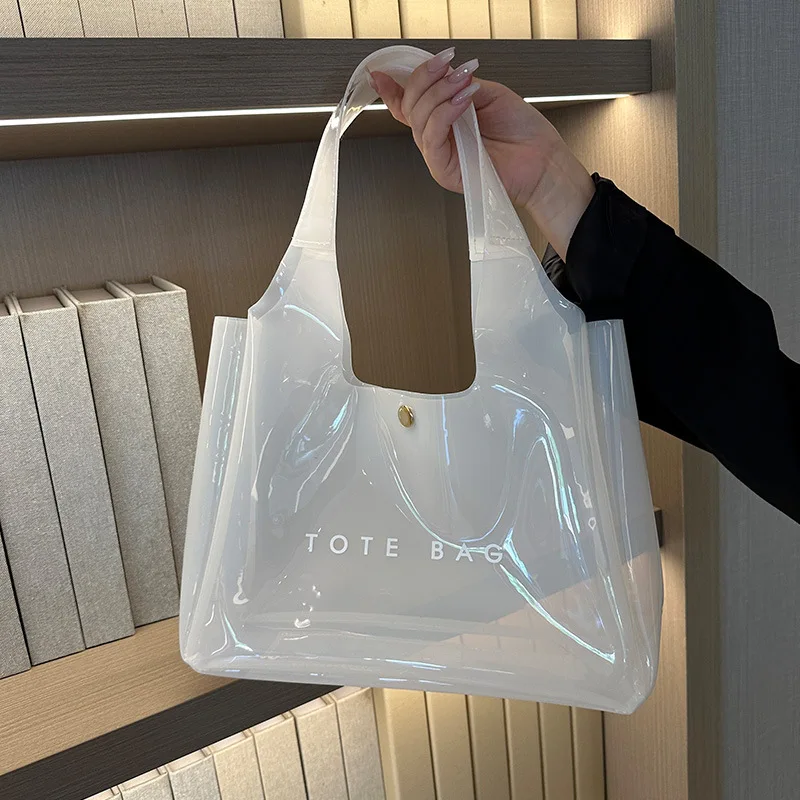 

PVC Plastic Transparent Bag New Summer Large Capacity Niche Summer Tote Bag Women's Jelly Shoulder Bag