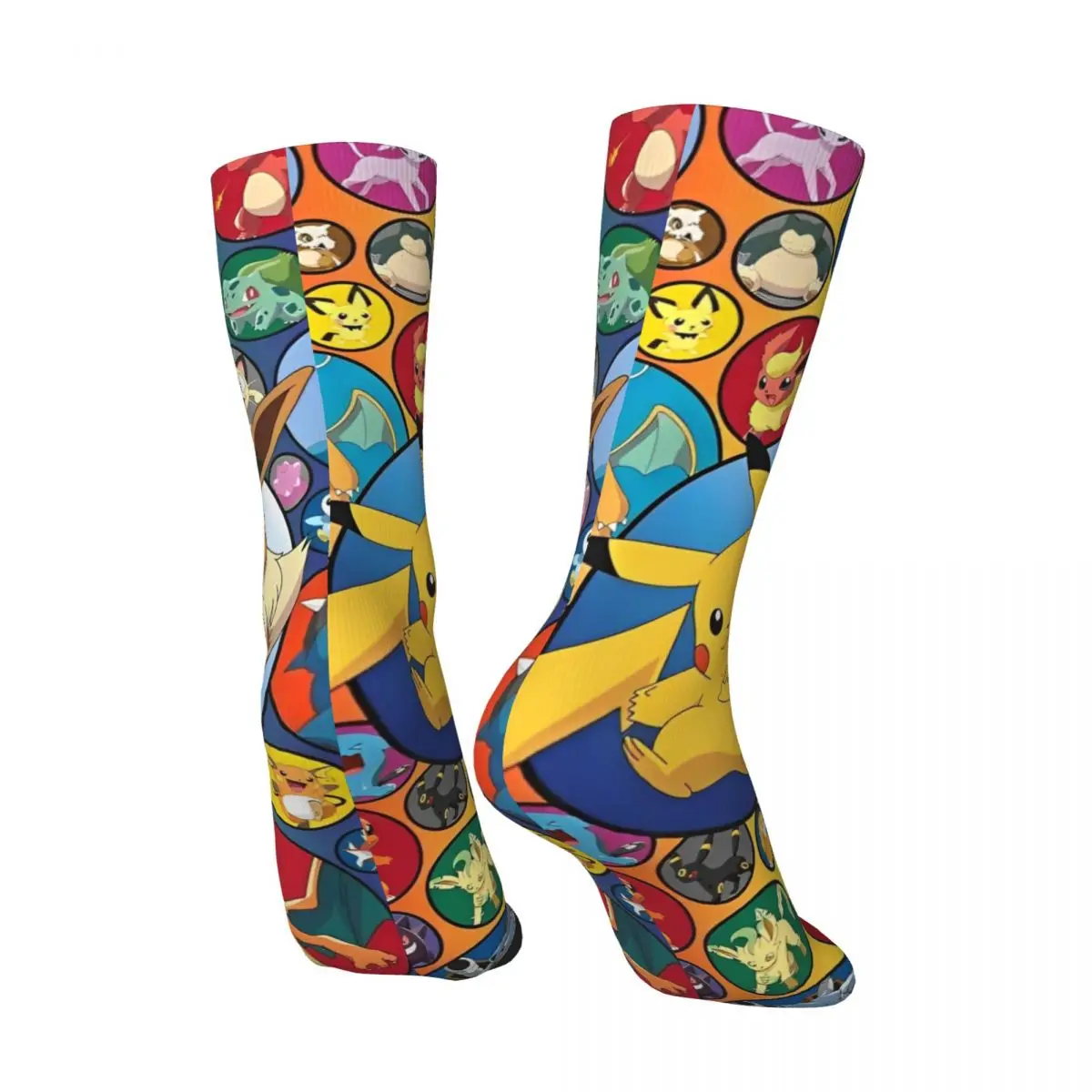 Adults Men Socks Pokemon Anime Pikachu Stockings Autumn Kawaii Comfortable Socks Custom Cycling Non Skid Socks