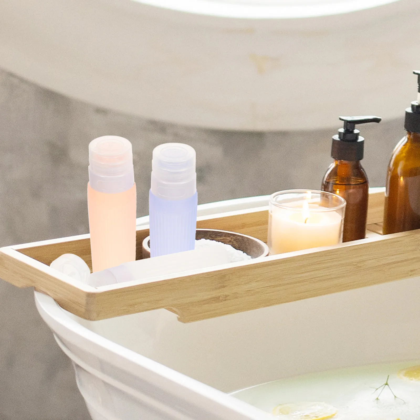 

Набор из 4 дорожных силиконовых флаконов с защитой от протекания для шампуня, кондиционера и лосьона