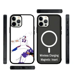 Buffalo Bills Josh Allen Hurdle Phone Case Strong Magnetic per IPhone 15 14 13 Pro Max 11 12 Mini per Magsafe