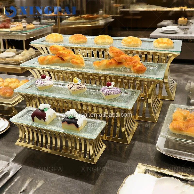 Buffet Dessert Stands High Risers for Buffet, Arabic Unique Food Stand Display Catering Decorations Stand Cake Set