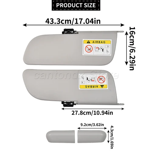 Imagen 2 del producto Nuevo Kit de parasol para visera izquierda y derecha A1613251480 1613251480 para Citroen C3 II Zenith 2009-2016