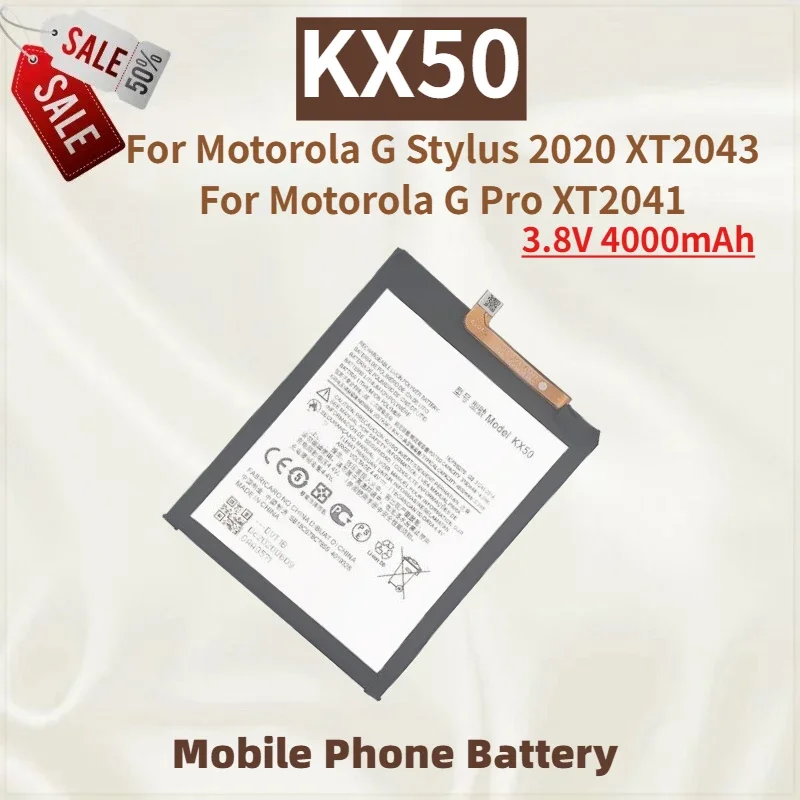 

High Quality KX50 Mobile Phone Battery 3.8V 4000mAh For Motorola G Stylus 2020 XT2043 Motorola G Pro XT2041 Brand New