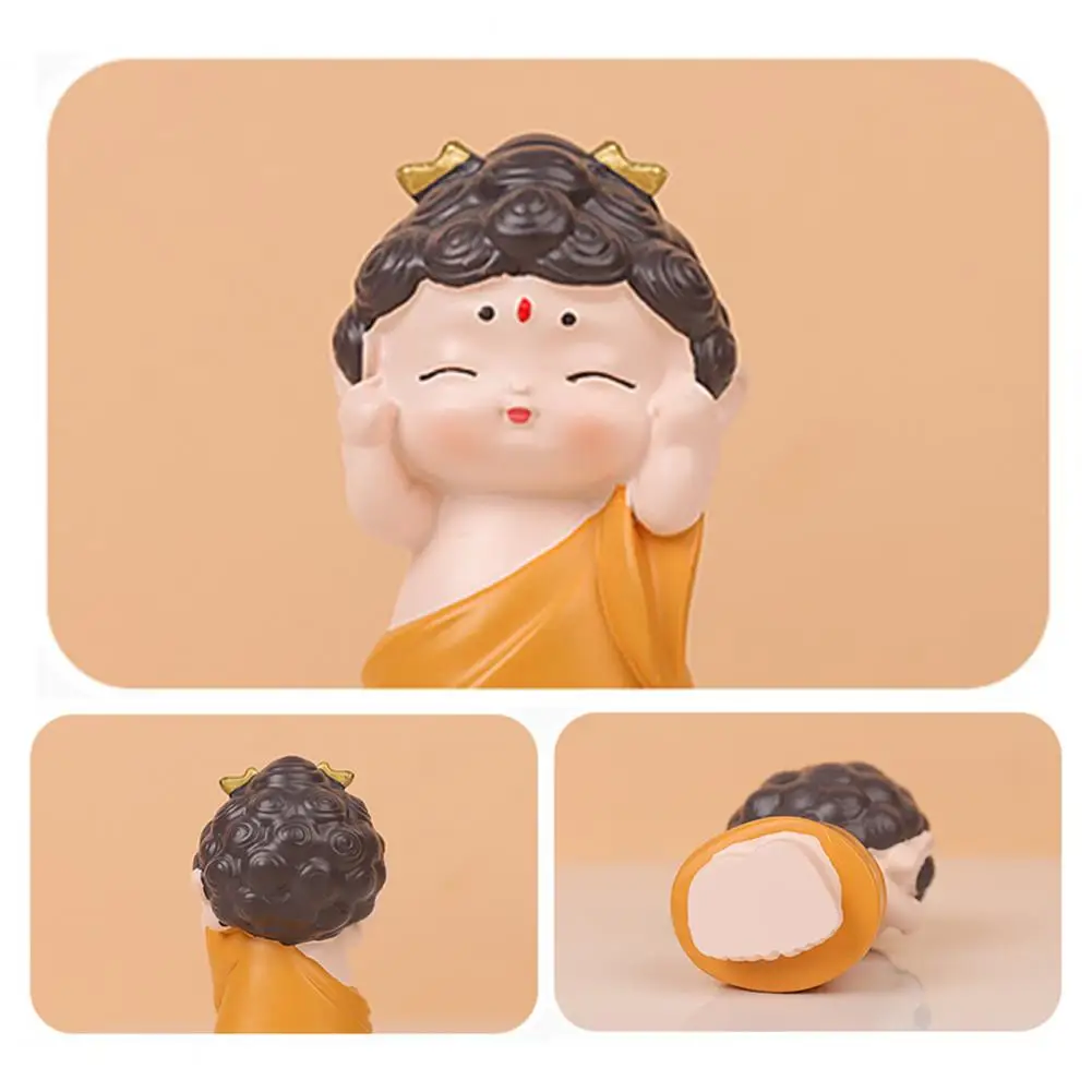 Resin Buddha Figurine Mini Buddha Statue Resin Sculpture Meditation Guan Yin Figurine Spiritual Home Office for Room for Cafe