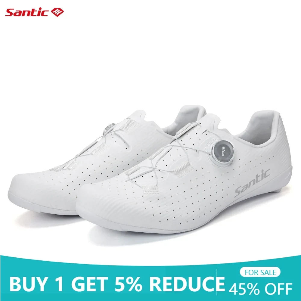 Santic New Cycling Shoes Carbon Fiber Bottom Road Lock Shoes Competitive Road Bike Shoes Ultra-light