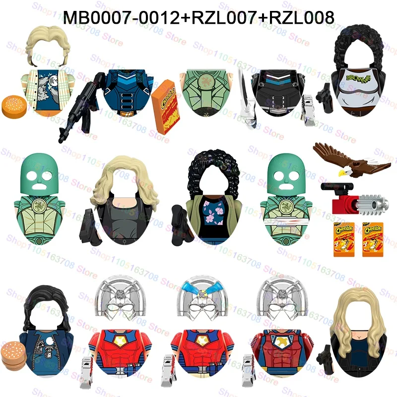 Films Mini figurines bloc de construction poupée briques assemblage jouets pour enfant cadeau de noël MB0006-0012 RZL007 RZL008