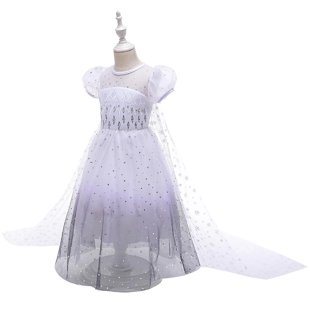 Cosplay Elsa Anna Sequin Costume for Girl Frozen Tulle Birthday Party Princess Dresses Halloween Wedding Kids Clothing Prom Gown