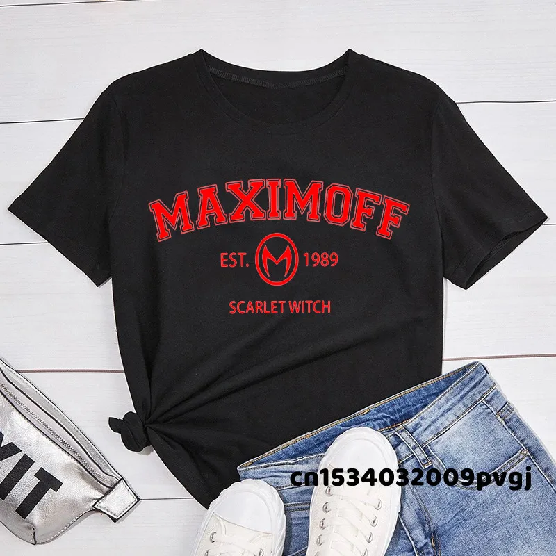 Wanda Maximoff 1989 Vintage Tshirts Women Men Wandavision TV Series Letter Print Woman T-shirt Top Short Sleeve T-shirts