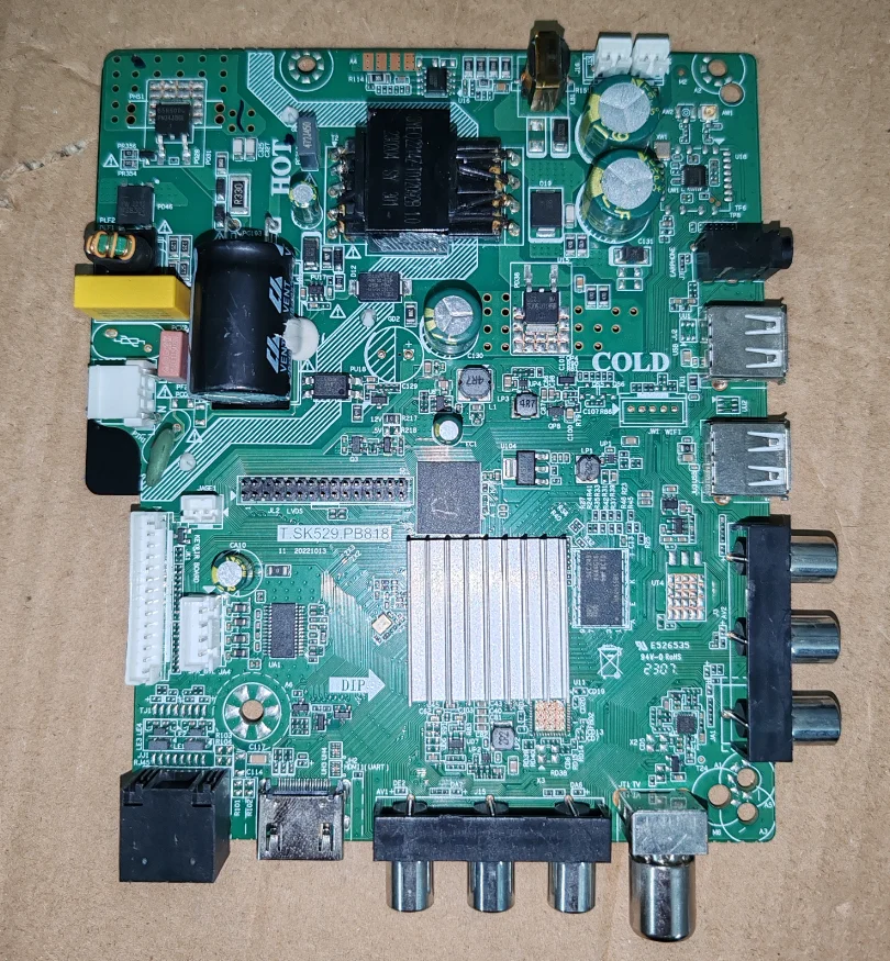 T.SK529.PB818 Three in one WIFI network Android TV motherboard physical photo, tested for  32--80V  420MA