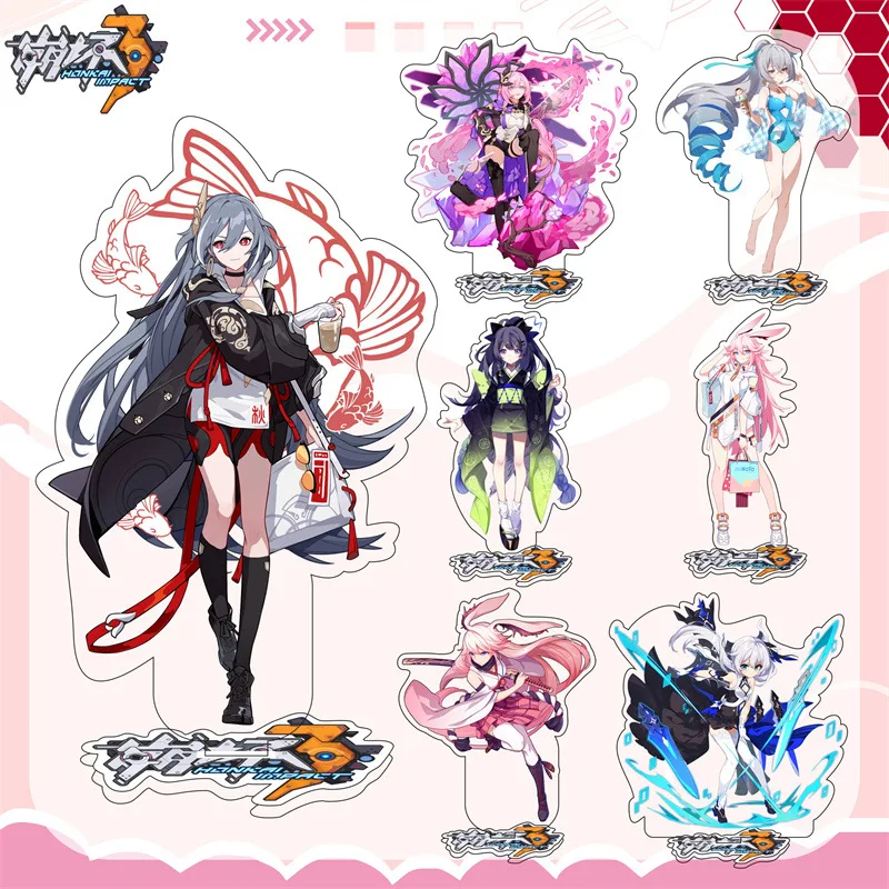 

Hot Anime Honkai Impact 3 Figures Kallen Kaslana Acrylic Stands Raiden Mei Yae Sakura Character Model Fans Gifts 15CM