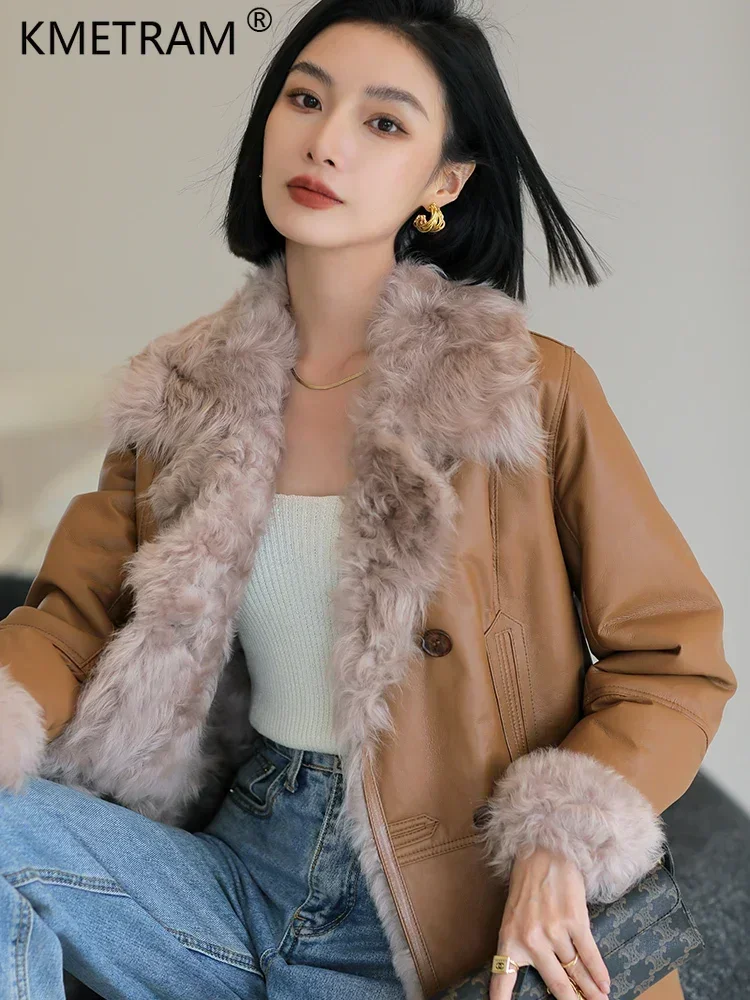 Real Wool Fur Coat Women Luxury Winter 2024 Genuine Sheepskin Leather Jacket Korean Fashion Fur Coats Chaquetas Para Mujeres