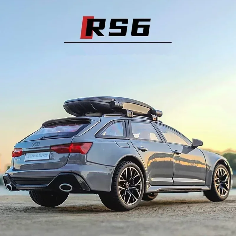 

1/24 Audi RS6 Avant Station Wagon Alloy Car Model Diecast Metal Toy Vehicles Car Model Simulation Sound and Light Kids Toys Gift