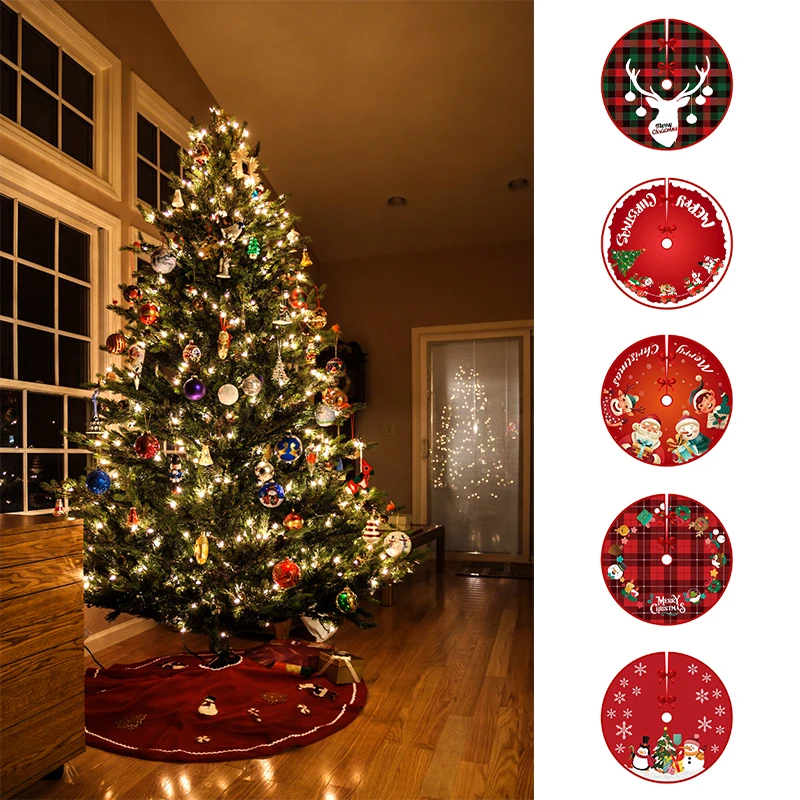 Merry Christmas Tree Skirt Non-Slip Floor Mat Carpet Home Decor Rugs Suitable for Bedroom Playing