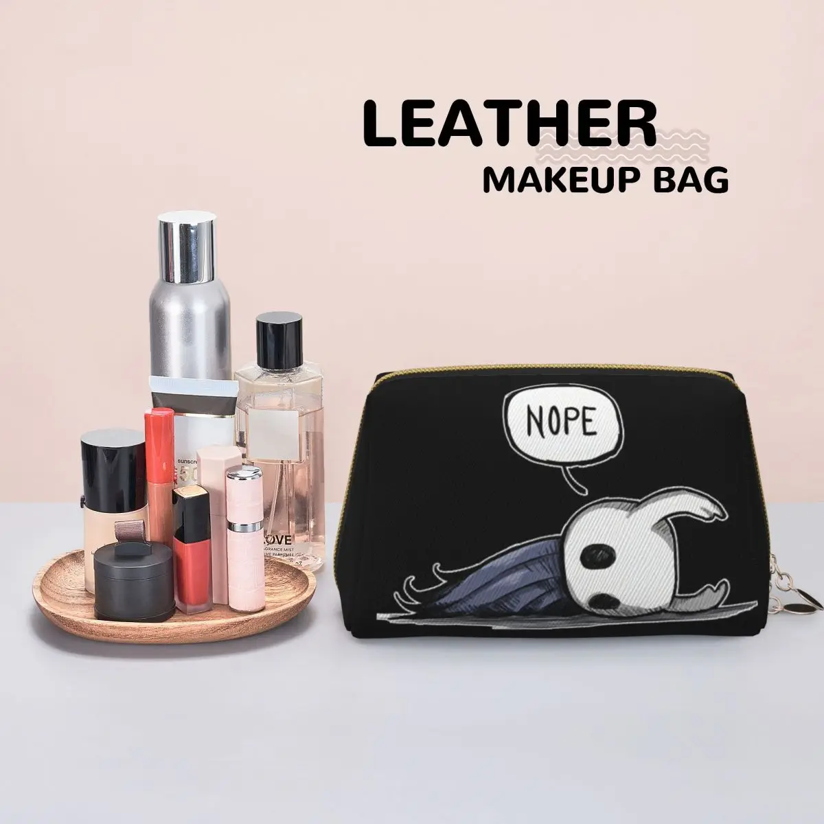 Hollow Knight Nope Not Today Women Cosmetic Bag Travel Makeup Organizer Pouch Toiletry Storage Dopp Kit Box