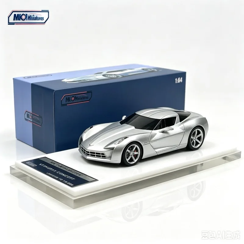 MK 1:64 Corvette C7 Stingray Concept HEC Limited Simulation Resin Car Model Static Simulation Ornament, Adult Collectibles.