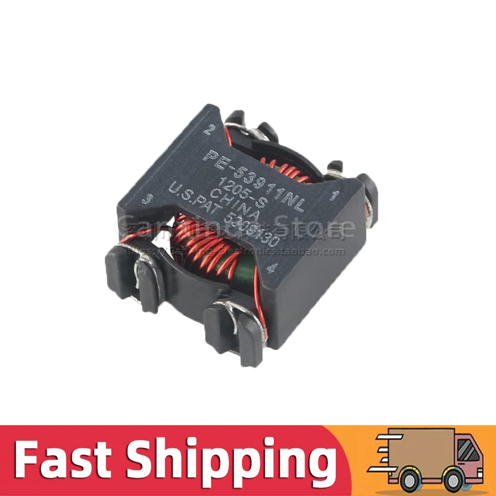 

2pcs SMT Common Mode Choke Coil Inductor Filter Inductance 900uH 1.5A Switching Power Supply Magnetic Ring PE-53911NL