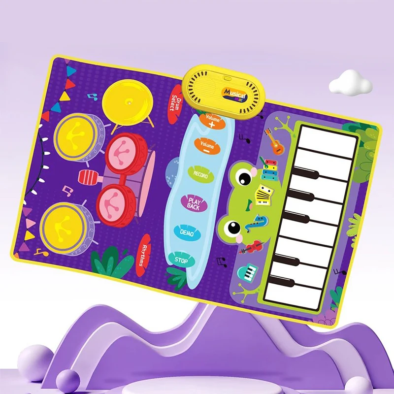ベビーミュージカルピアノマット楽器サウンドベビープレイピアノマットモンテッソーリ知育玩具キーボードおもちゃ楽器