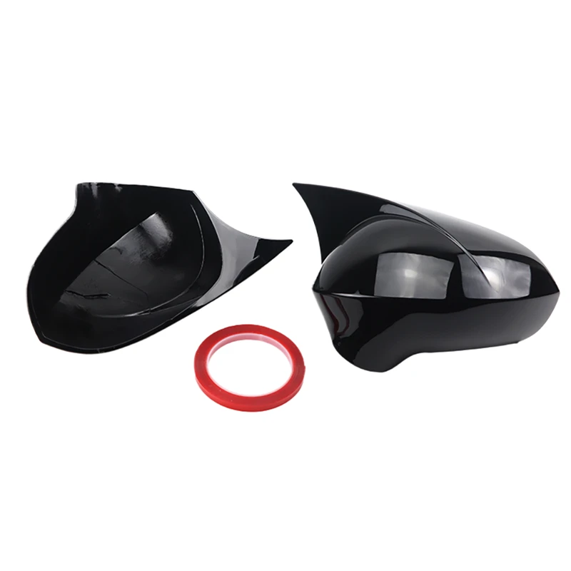 High Quality Black ABS Carbon Look Black Side Mirror Cover Rearview Caps for Seat Leon MK2 1P Ibiza MK4 6J Exeo Car Accessories