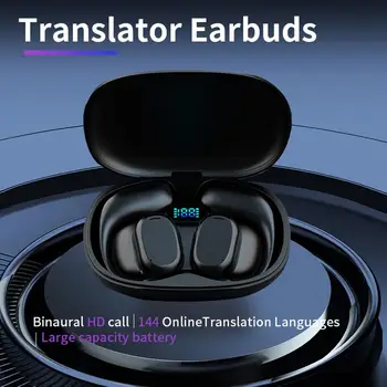 Language translation earbuds online support 144 languages ​​and accents translate music and calls 3in1 wireless translation device