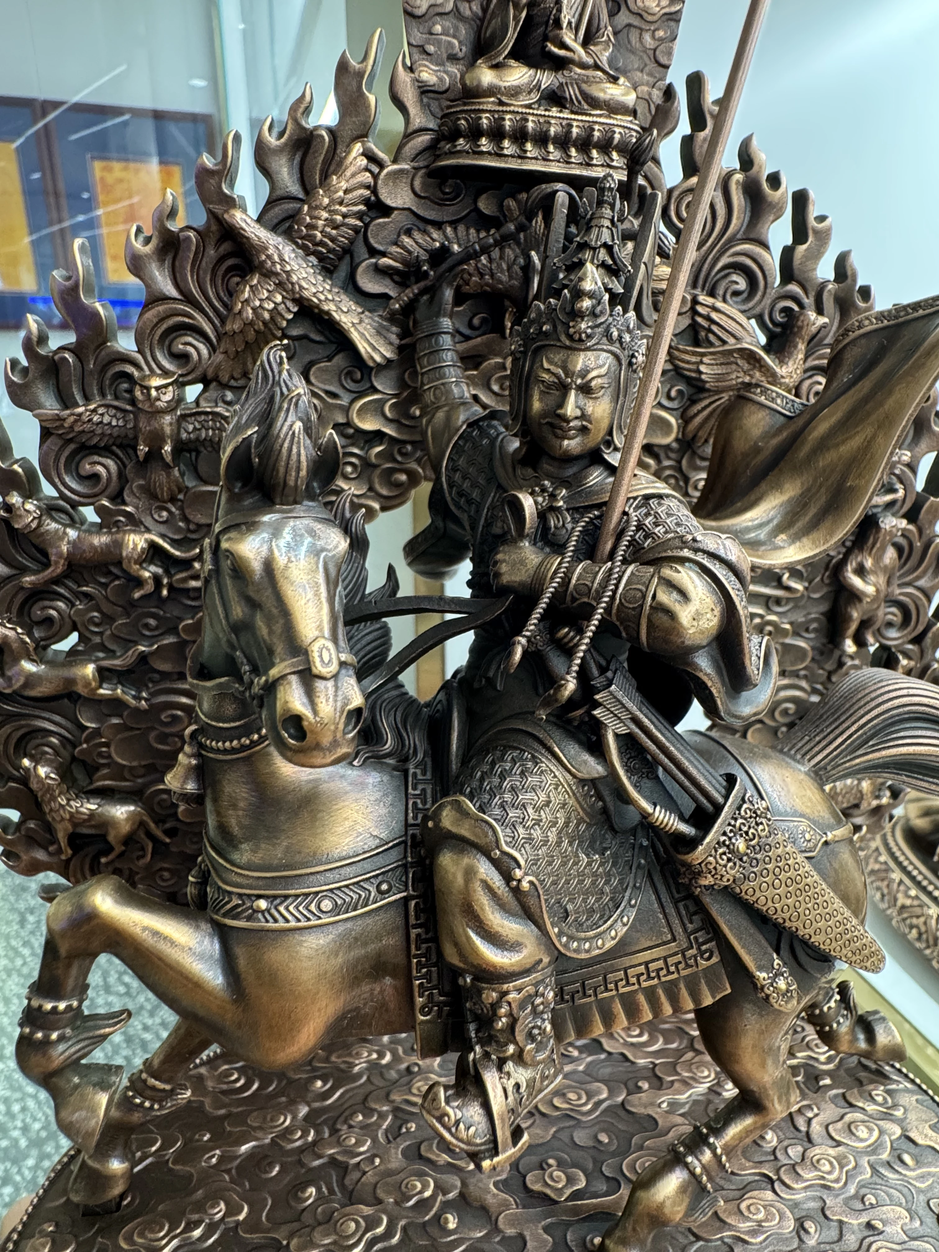 Copper Seiko 23cm Gesar Protector Statue