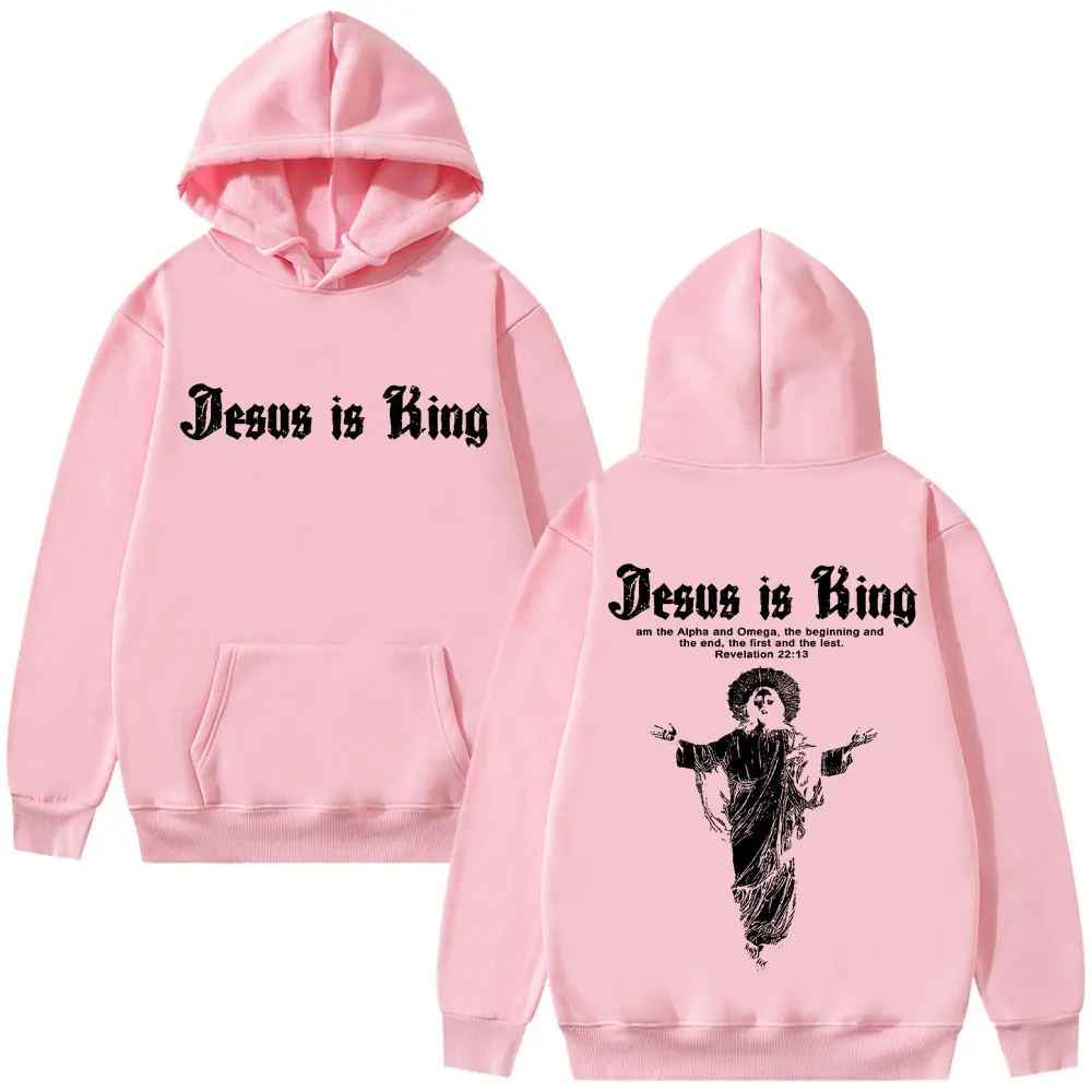 Jesus Is King Graphic Hoodie Christian Religious Clothes Men Women Fashion Gothic Rock Sweatshirt Hip Hop Oversized Streetwear