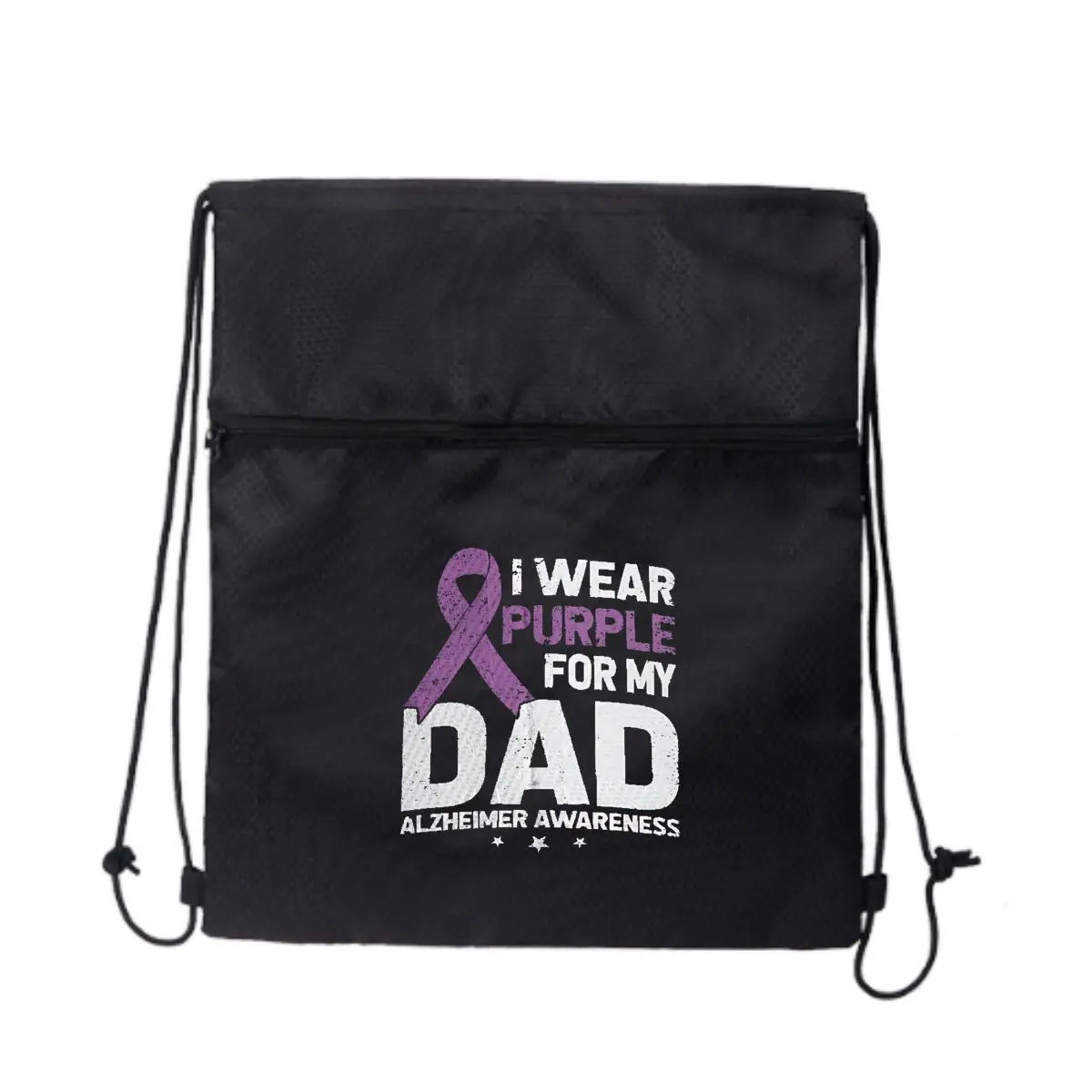 

Папа Альцгеймера» — искусство осведомленности, простая сумка на шнурке с фиолетовой лентой на молнии, не линяющаяся, ежедневное использование