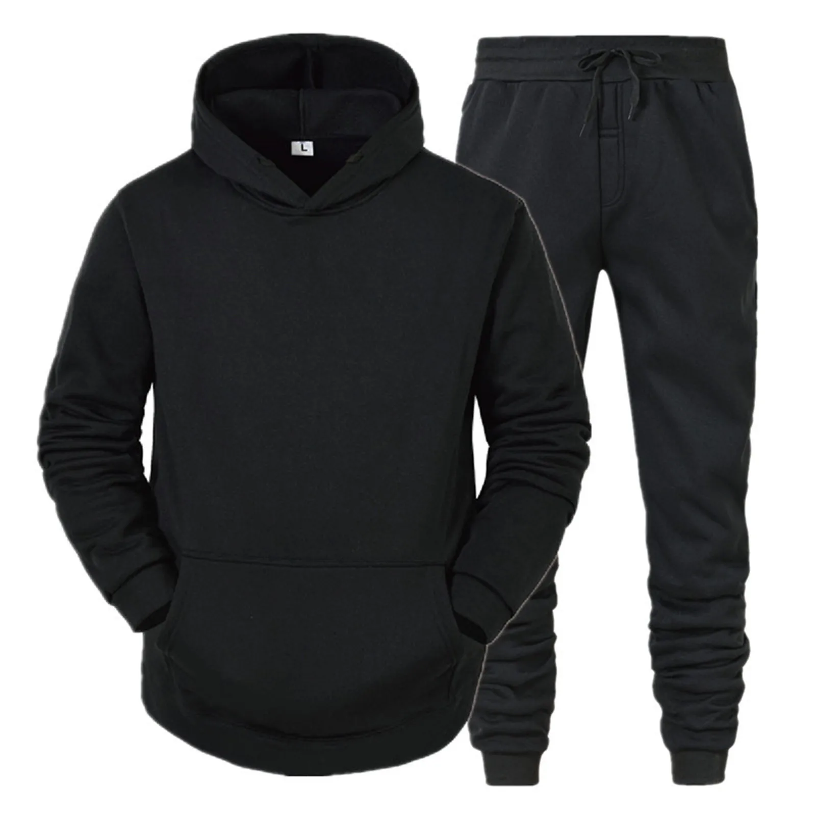 Tracksuit Men's 2024 2pcs Sportwear Set Hooded Sweatshirt +Drawstring Pant Outdoor Jogging Trousers Running Male Ropa Hombre New