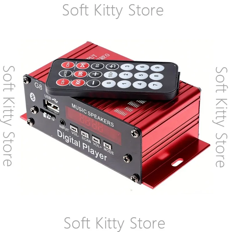 Mini Bluetooth Audio Amplifier G8 Car 12V Digital Player Power Amplifier Stereo/USB/SD/AUX/MP3 with Remote Control