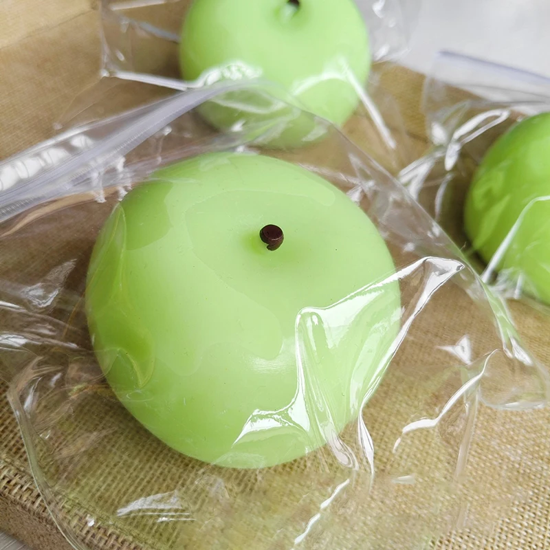 1PC Squishy Lustige Grüne Apfel Handgemachte TPR Erwachsene Stress Relief Kinder Spielzeug Langsam Rebound Obst Squeeze Dekompression Requisiten mädchen Geschenk