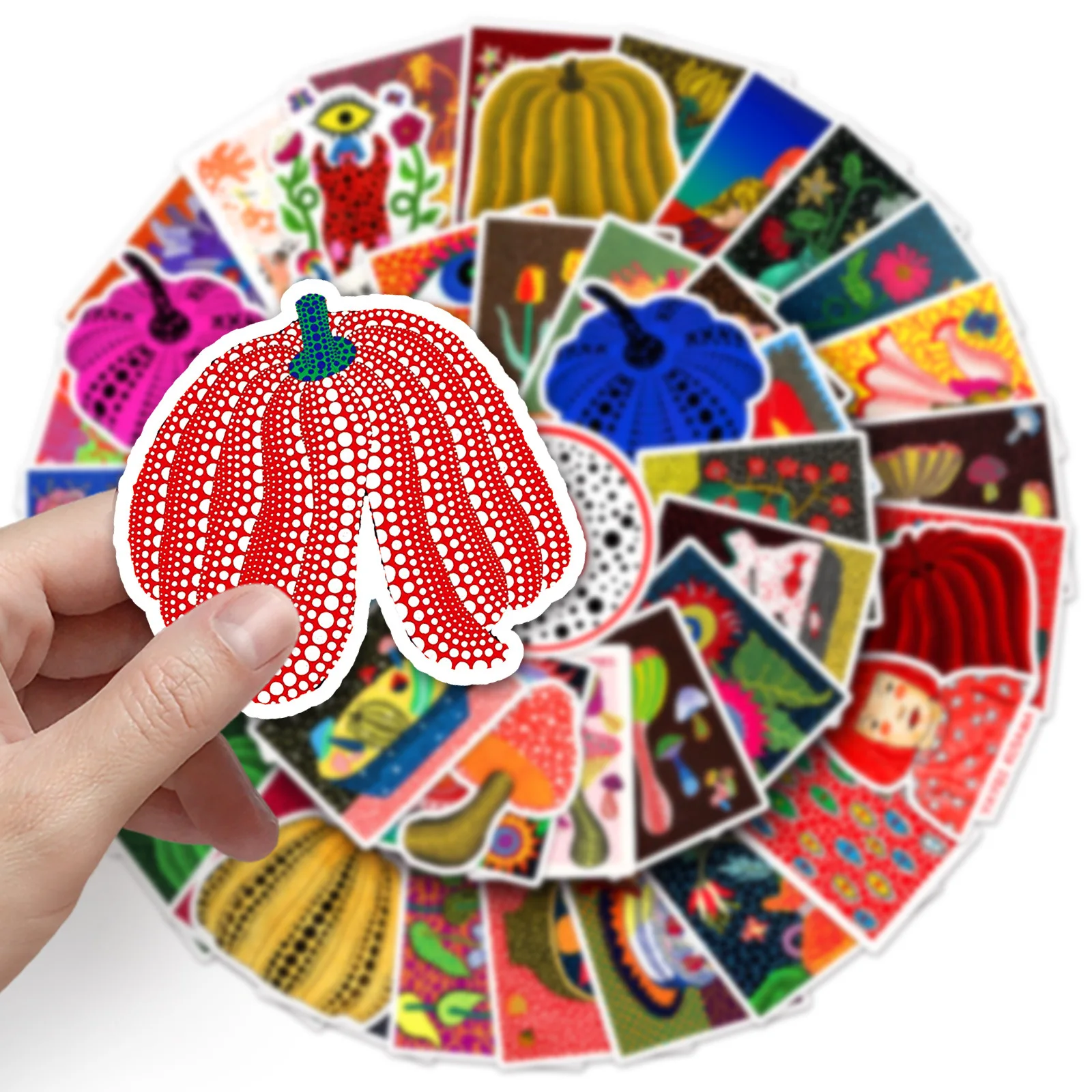 

10/50PCS Cartoon Polka Dot Art Pumpkin Stickers Decoration Suitcase Scrapbooking Phone Motorcycle Laptop Stationery Toy Sticker