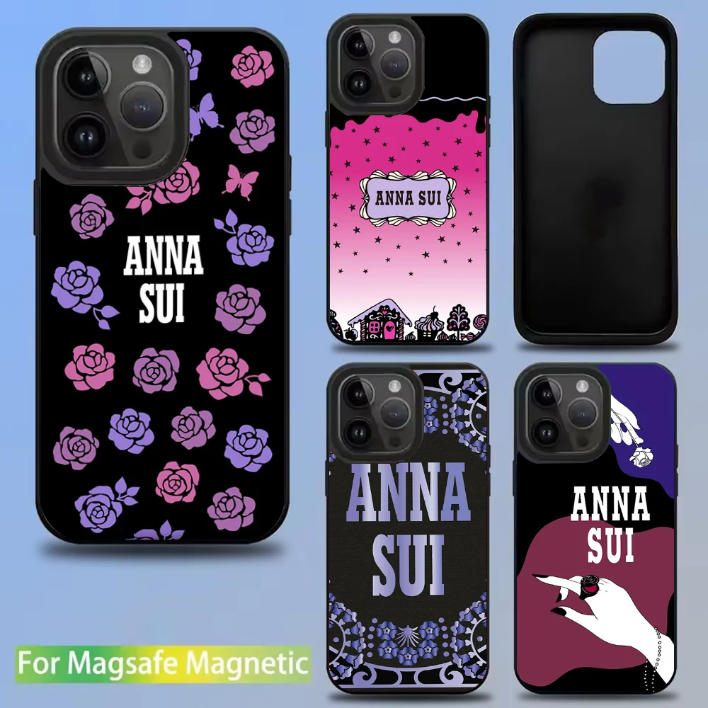

Purple Brand A- ANNA S-SUI Phone Case For IPhone 16 15 14 13 12 11 Pro Mini Max Soft Magnetic Cover