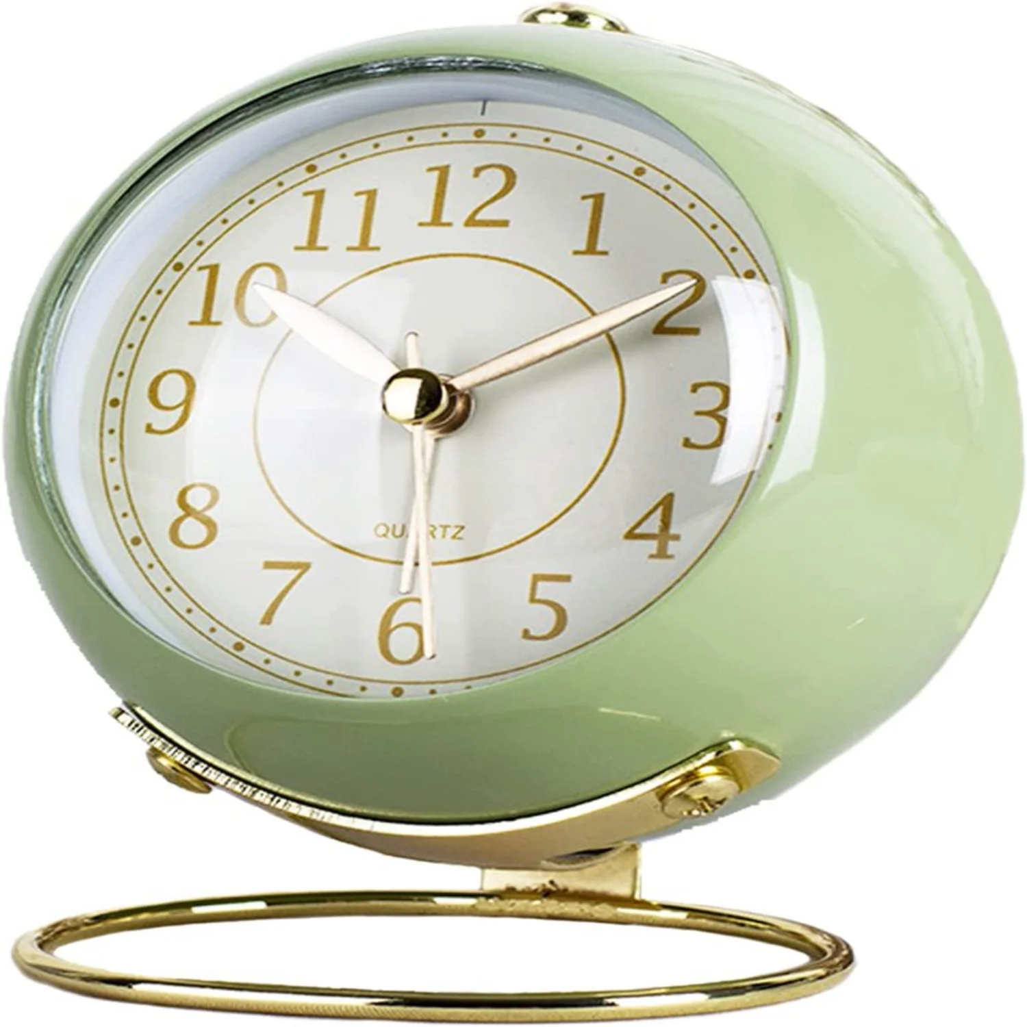 

Retro Backlight Cute Design Small Desk Clock with Night Light, Silent Non-Ticking, Battery Powered - Perfect for Kids, Bedroom,