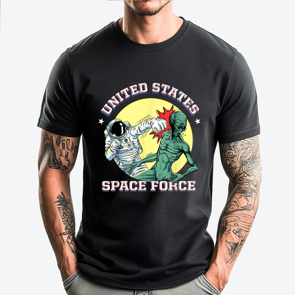 

United States Space Force - Funny Space Lover UFO Alien Plain T Shirts Wholesale Vintage Aesthetic